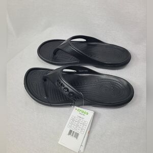 Crocs Baya Unisex Black Thong Flip Flops Beach Sandals Mens 9 Womens 11 New